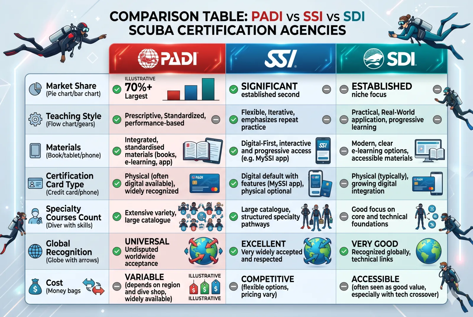 PADI vs SSI vs SDI — Which Diving Certification Should You Get?